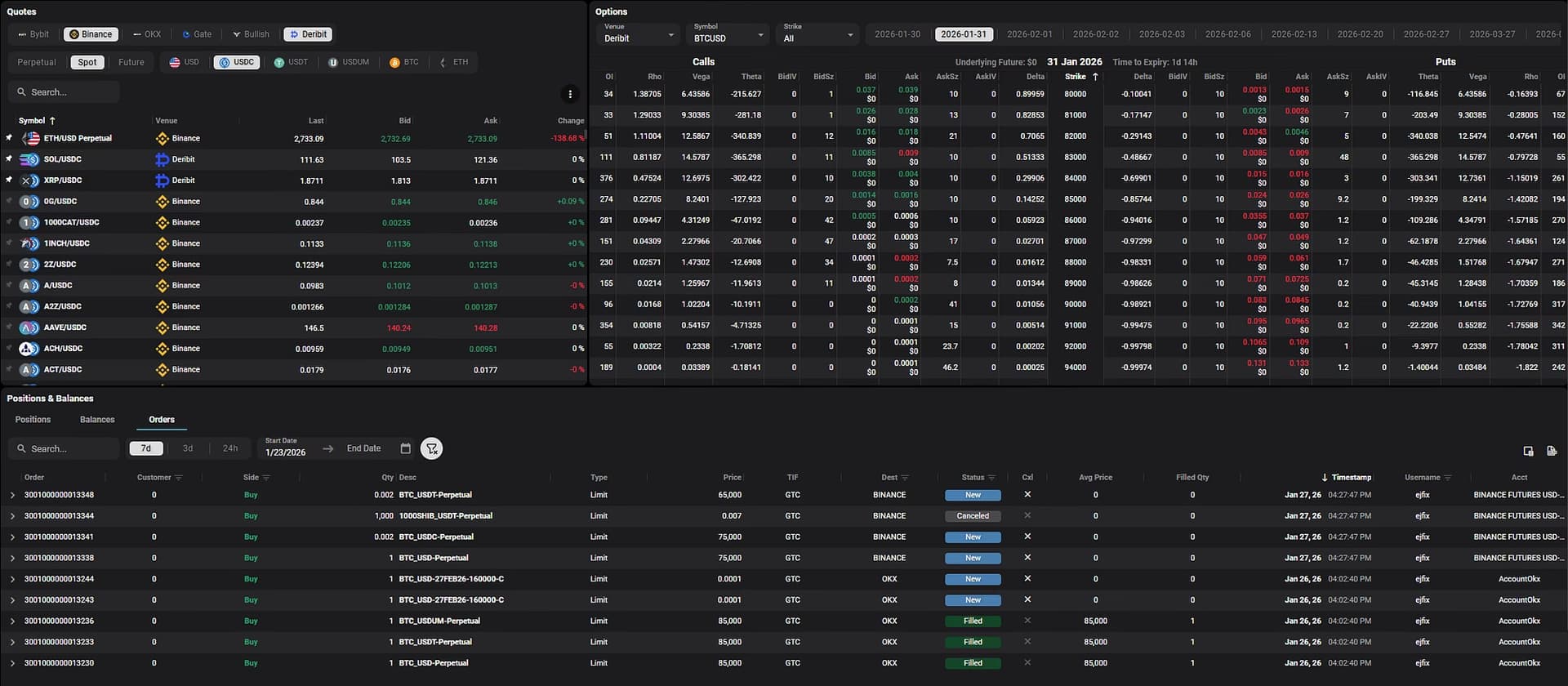 Mercury Pro institutional EMS and OMS dashboard for digital asset trading, order management, and execution controls
